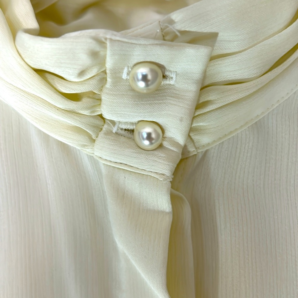 Koret Career cream blouse with pearl-type buttons, size M